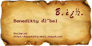 Benedikty Ábel névjegykártya